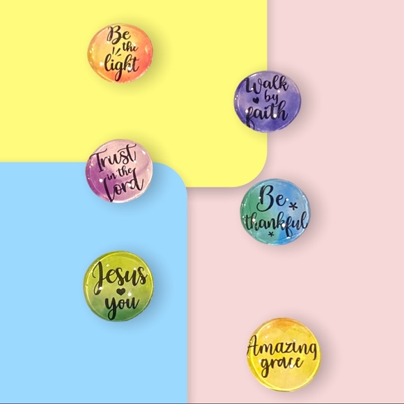 Set/6 𝑯𝒂𝒏𝒅𝒎𝒂𝒅𝒆 Inspirational Magnets Cabochons Gift! - Picture 3 of 6